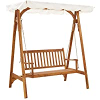 vidaXL Banco columpio de jardín con dosel madera de acacia maciza